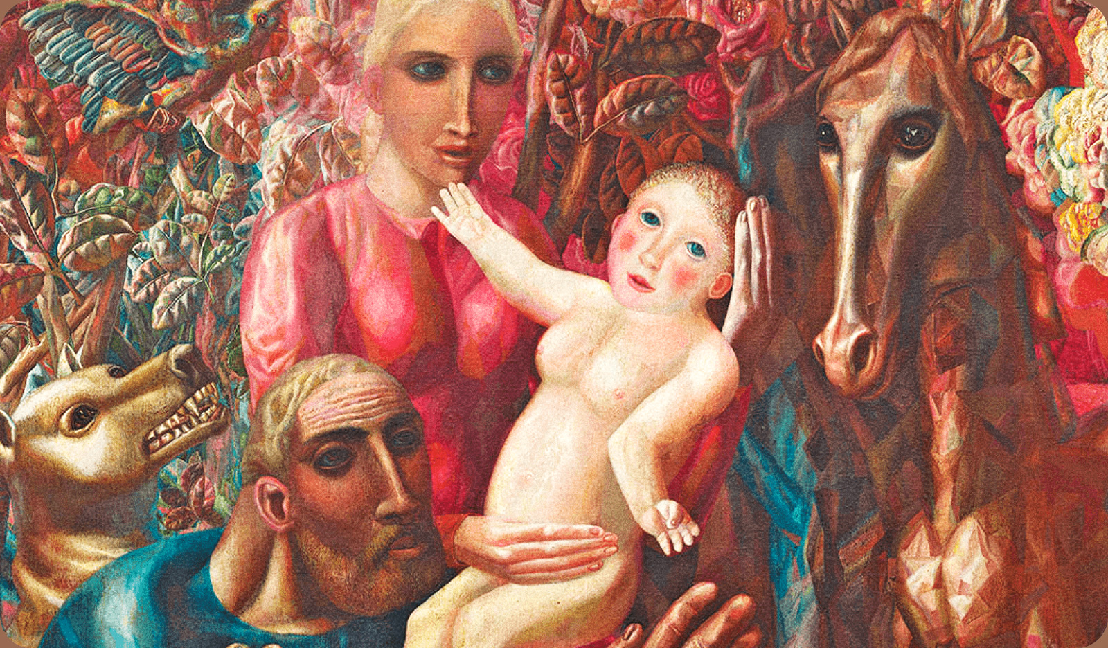 Павел Филонов. «Крестьянская семья», фрагмент.